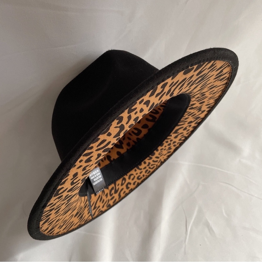 Wide Brim Leopard Print Cowgirl Cowboy Felt Hat